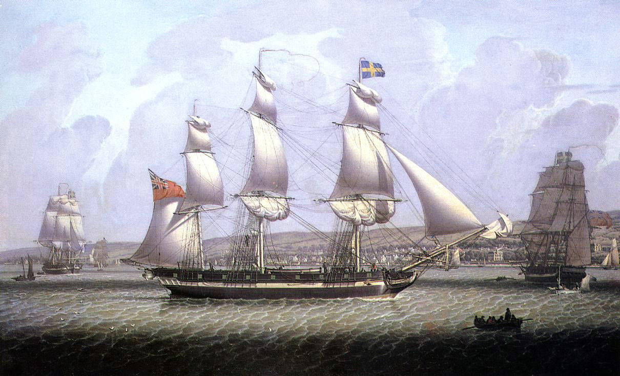  Robert Salmon A Frigate of the Baltic Fleet off Greenock - Hand Painted Oil Painting