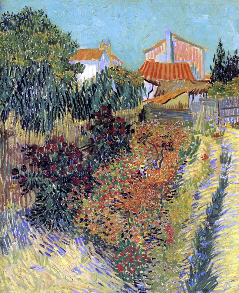  Vincent Van Gogh Garden Behind a House - Hand Painted Oil Painting