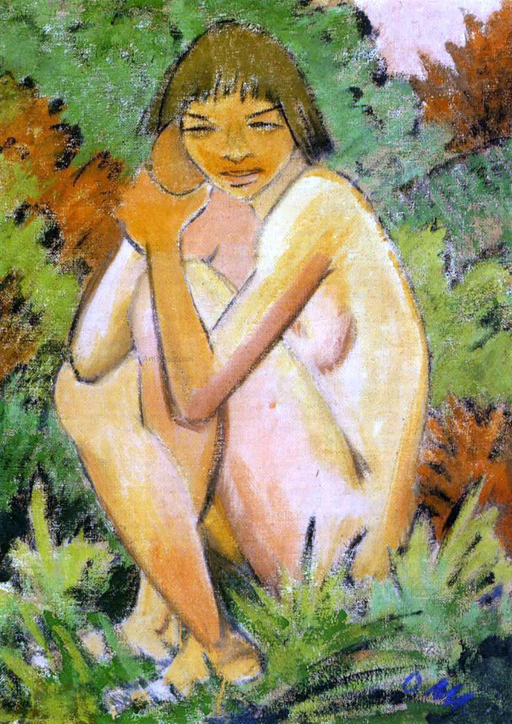  Otto Mueller Seated Nude in the Countryside - Hand Painted Oil Painting