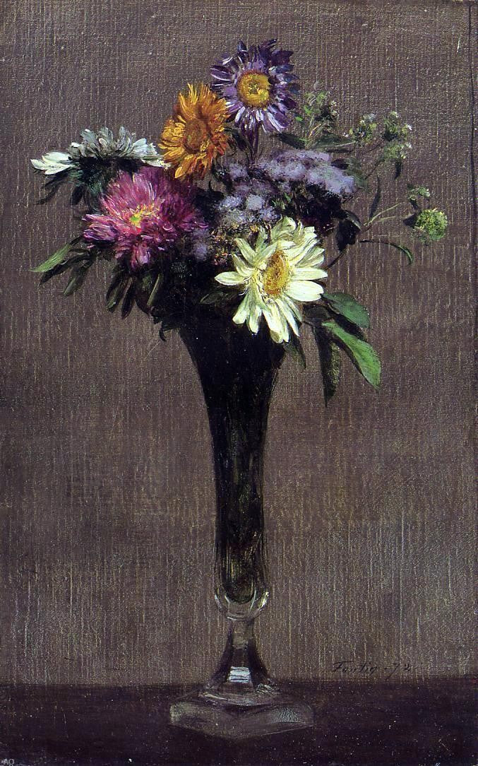  Henri Fantin-Latour Daisies and Dahlias - Hand Painted Oil Painting