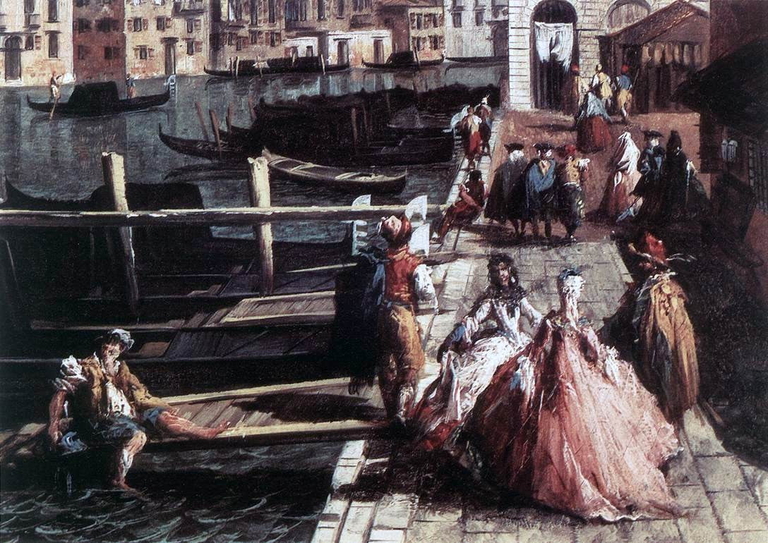  Michele Marieschi The Grand Canal at San Geremia (detail) - Hand Painted Oil Painting