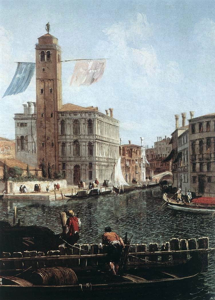  Michele Marieschi The Grand Canal with the Fishmarket (detail) - Hand Painted Oil Painting