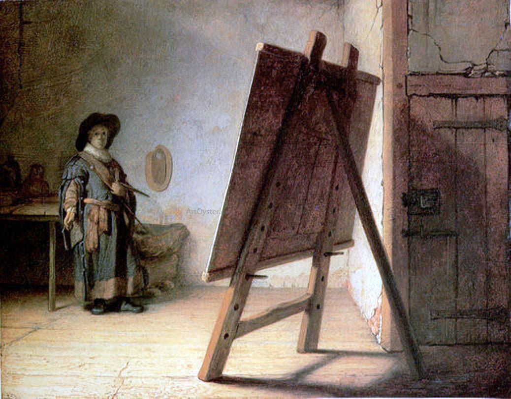  Rembrandt Van Rijn Artist in His Workshop - Hand Painted Oil Painting