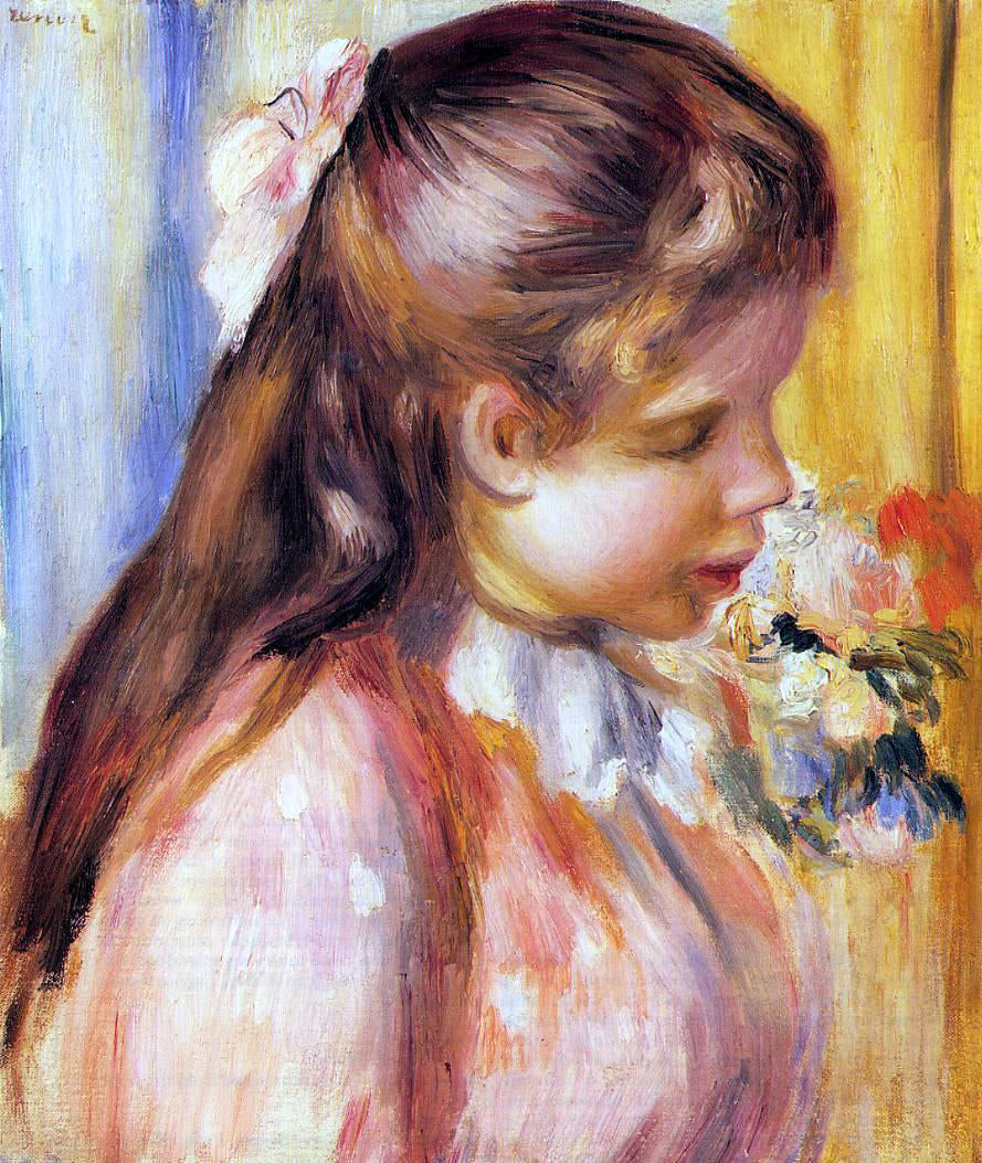  Pierre Auguste Renoir Bust of a Young Girl - Hand Painted Oil Painting