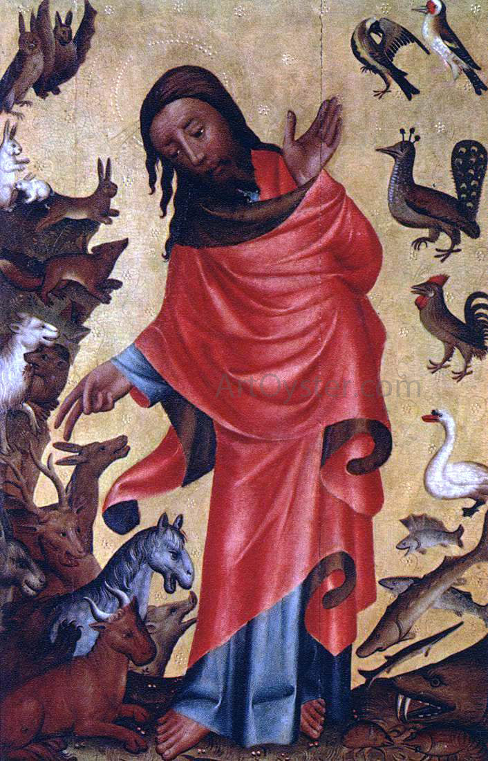  Master Bertram Creation of the Animals, Panel from Grabow Altarpiece - Hand Painted Oil Painting