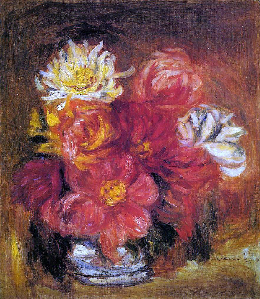  Pierre Auguste Renoir Dahlias - Hand Painted Oil Painting