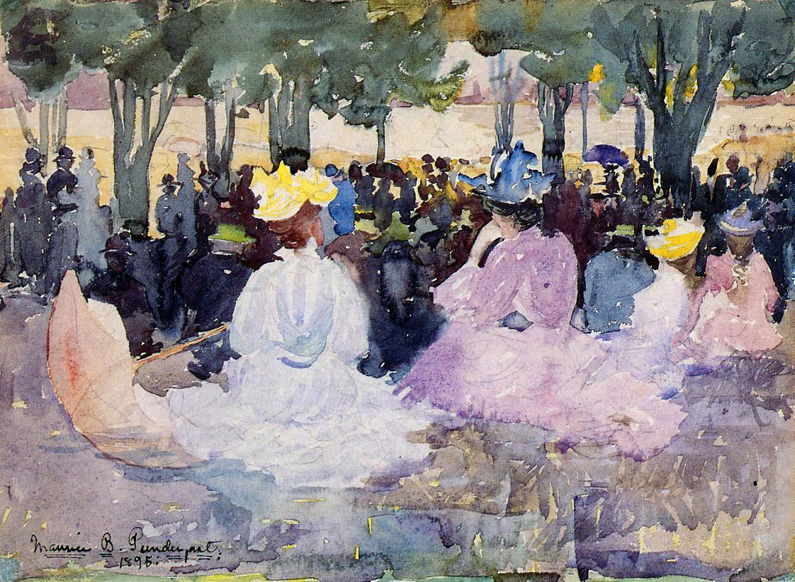  Maurice Prendergast Figures on the Grass - Hand Painted Oil Painting