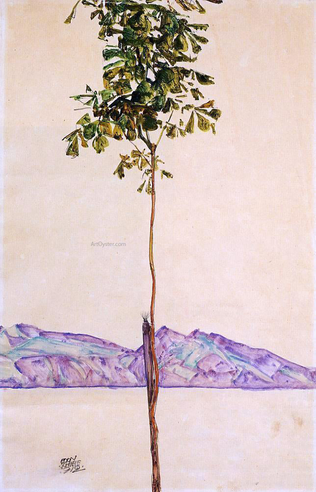  Egon Schiele Little Tree (also known as Chestnut Tree at Lake Constance) - Hand Painted Oil Painting