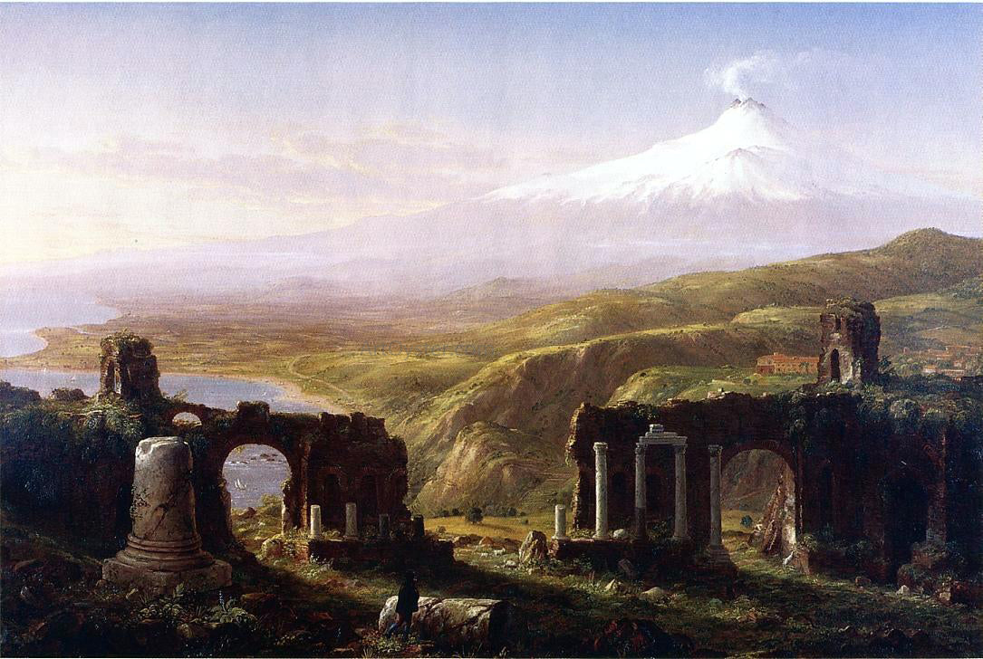  Thomas Cole Mount Aetna from Taormina, Sicily - Hand Painted Oil Painting
