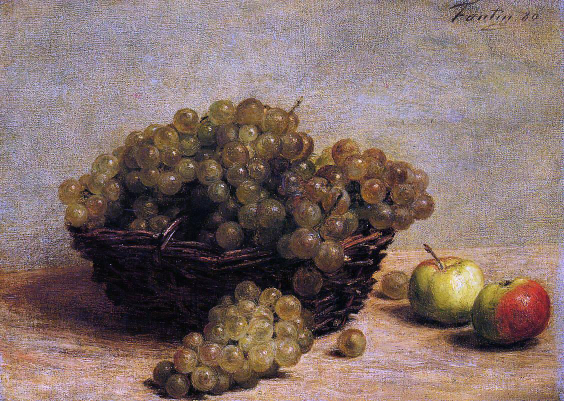  Henri Fantin-Latour Nature Morte: Raisin et Pommes d'Api - Hand Painted Oil Painting
