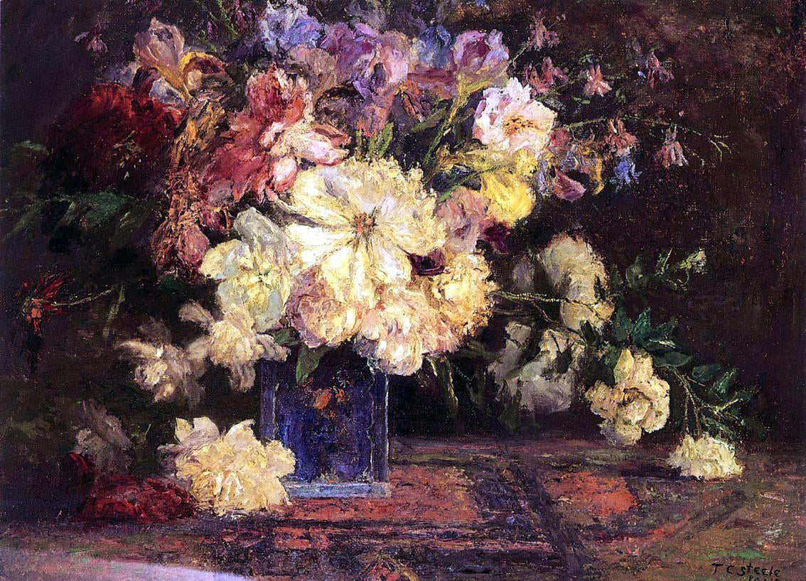  Theodore Clement Steele Still Life with Peonies - Hand Painted Oil Painting
