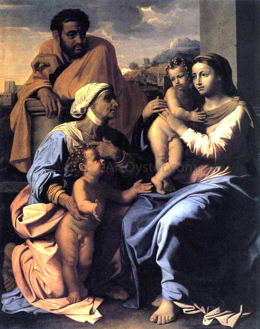  Nicolas Poussin The Holy Family with St Elizabeth and John the Baptist - Hand Painted Oil Painting