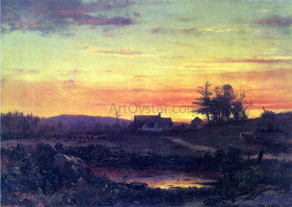  Thomas Worthington Whittredge Twilight Landscape - Hand Painted Oil Painting