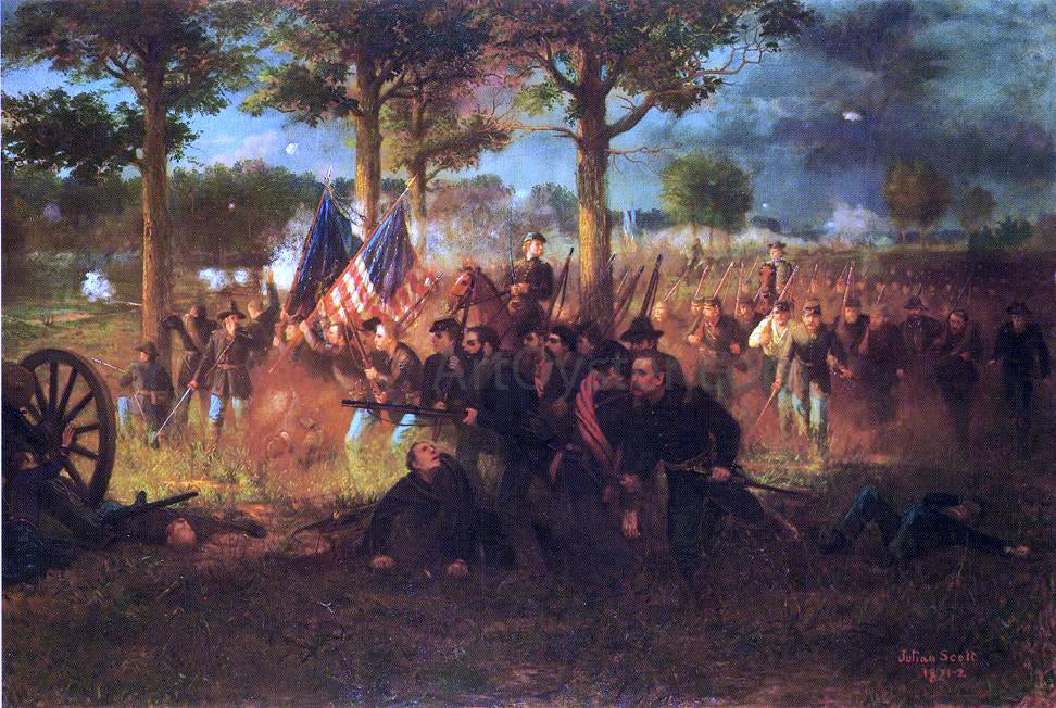  Julian Scott Vermont Division at The Battle of Chancellorsville - Hand Painted Oil Painting